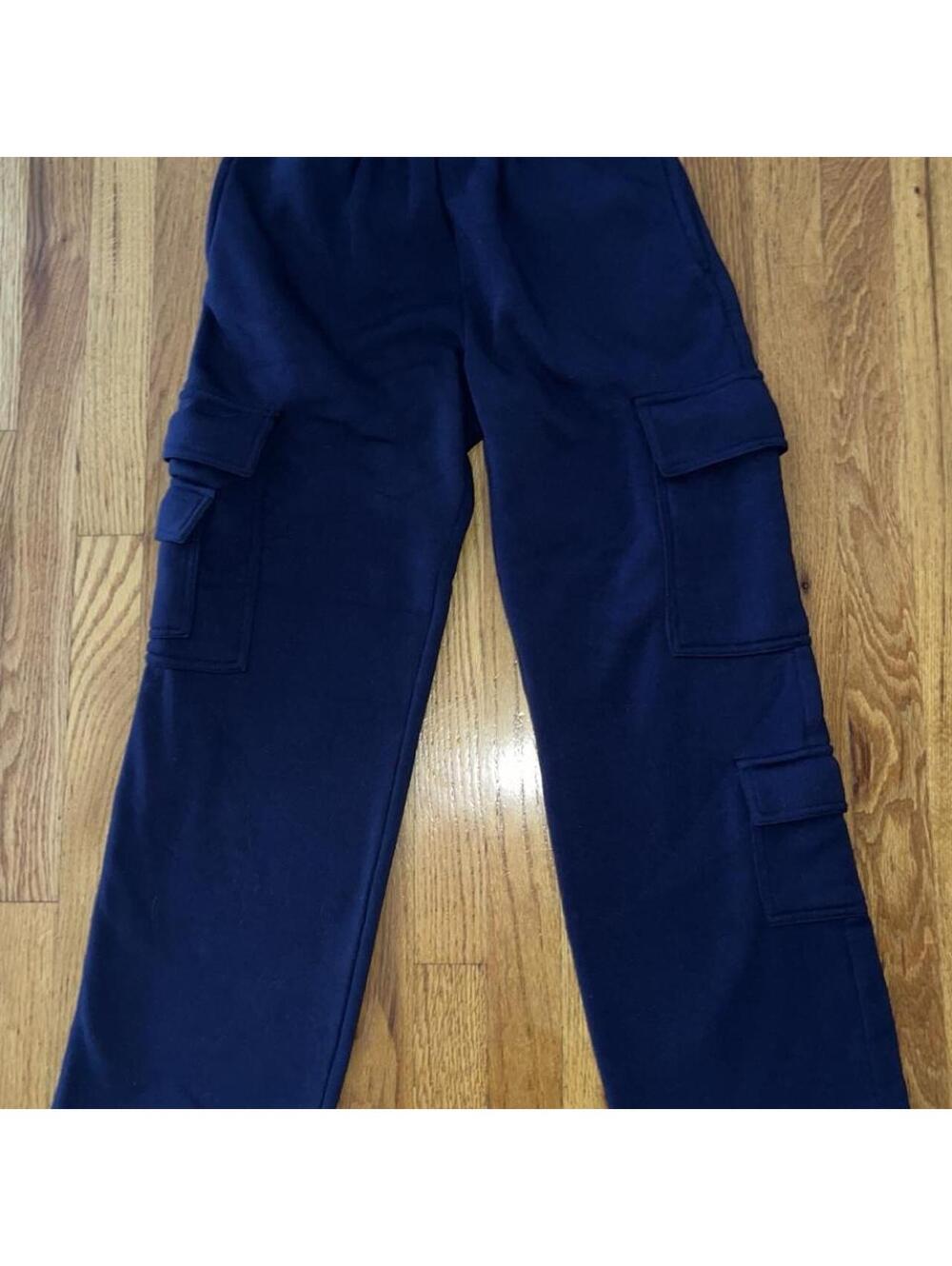 Derek Heart Women's Navy and Blue Trousers